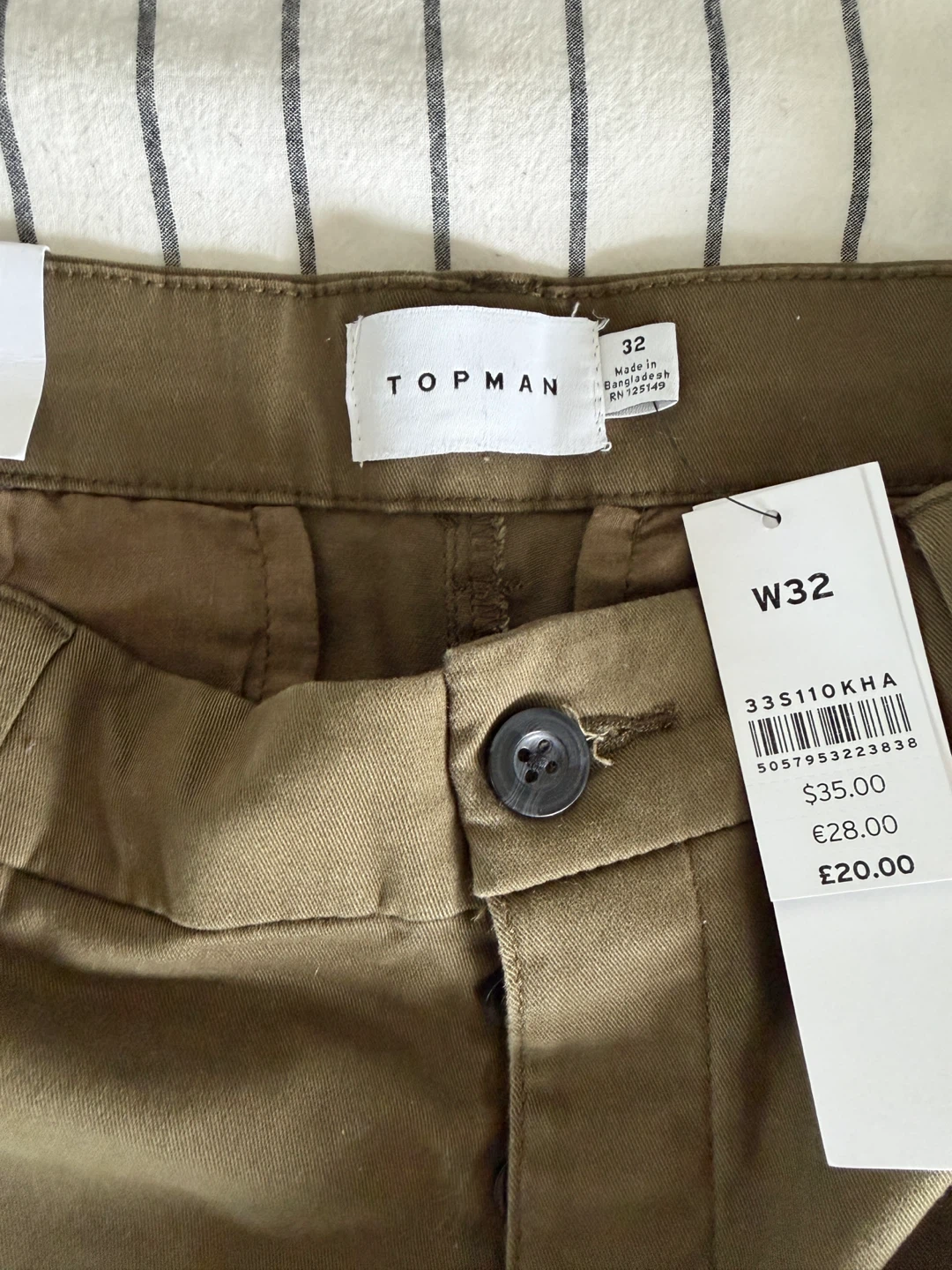 Topman Khaki Chino Shorts W32 - photo 3