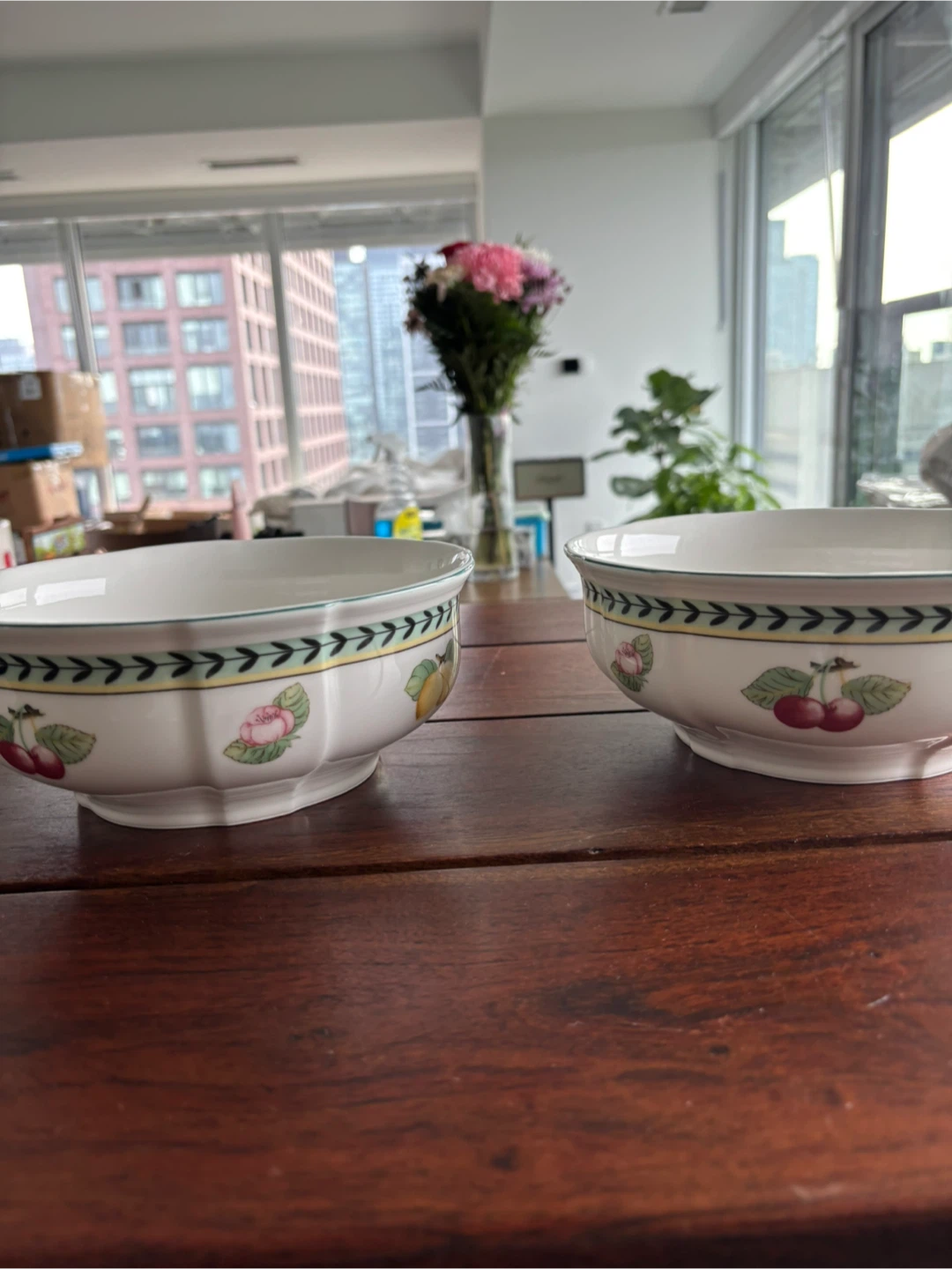 Villeroy & Boch Set of 2 Porcelain Bowls Cherry Design