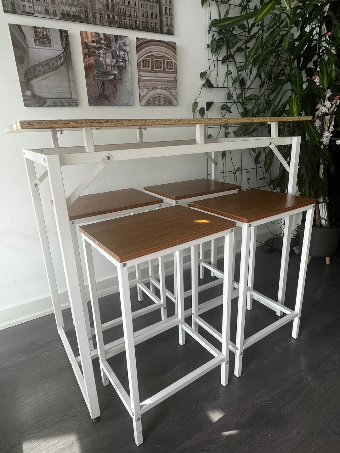 Counter Height Table Set with 4 Stools