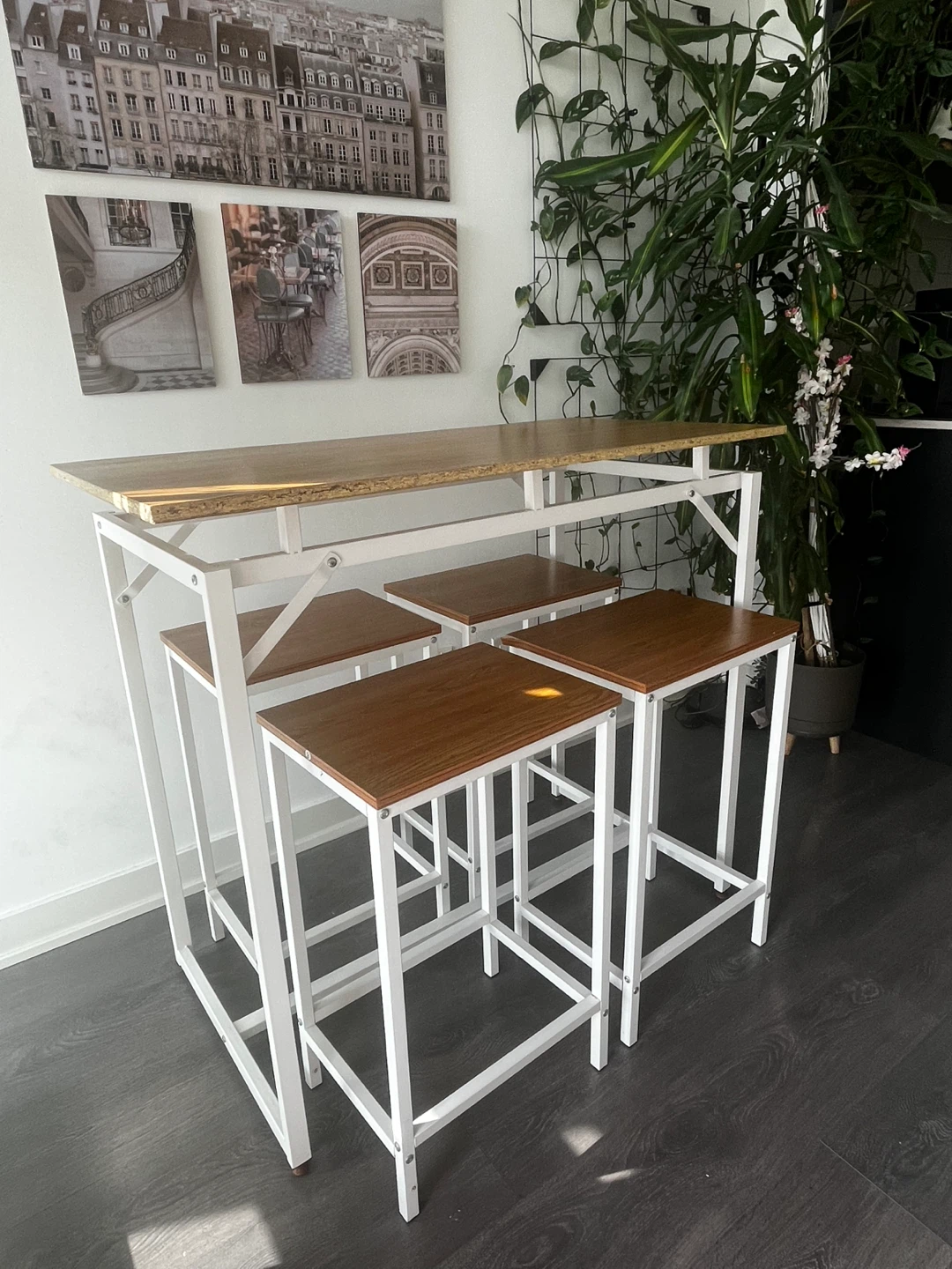 Counter Height Table Set with 4 Stools - photo 2