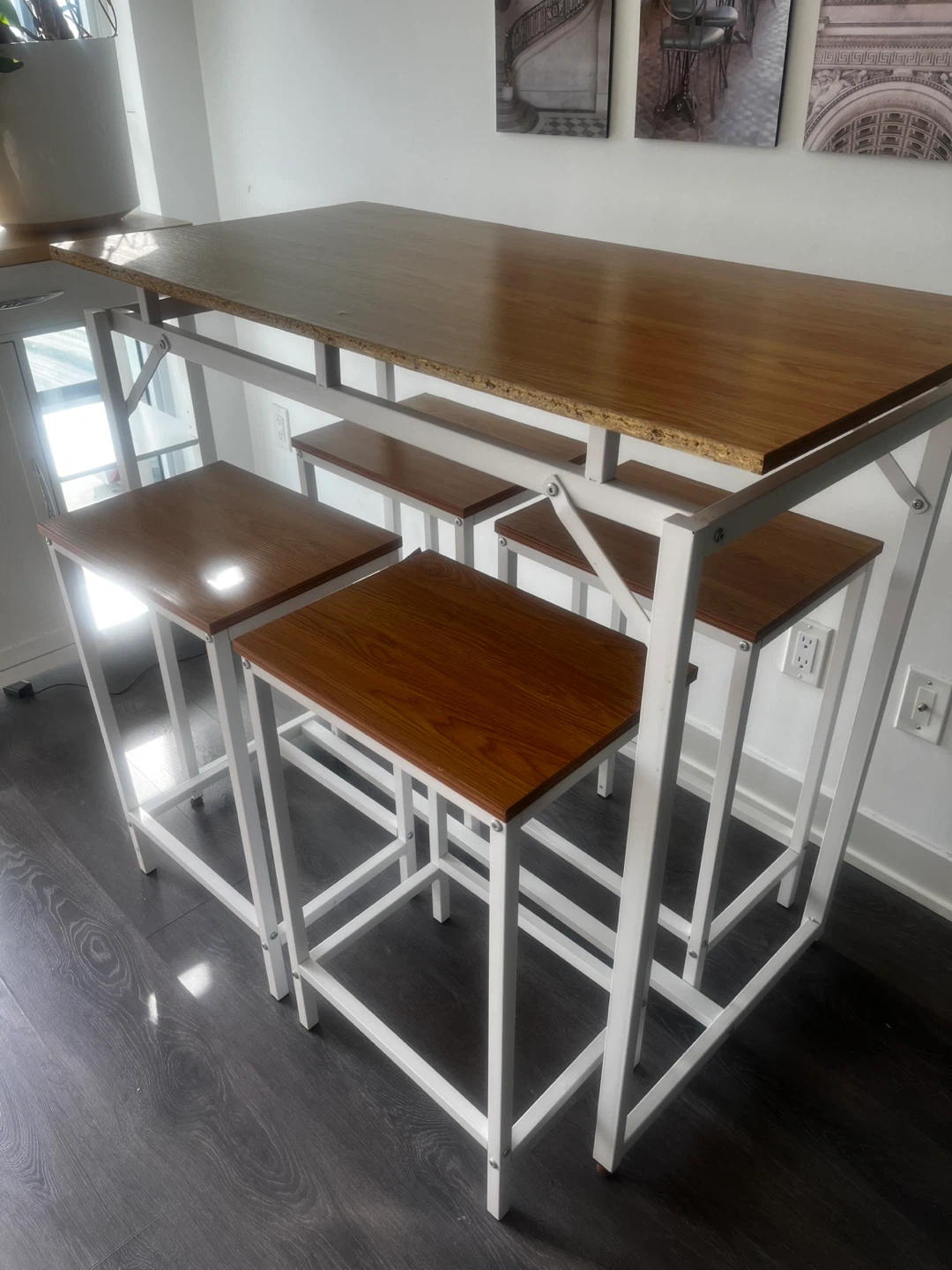 Counter Height Table Set with 4 Stools - photo 3
