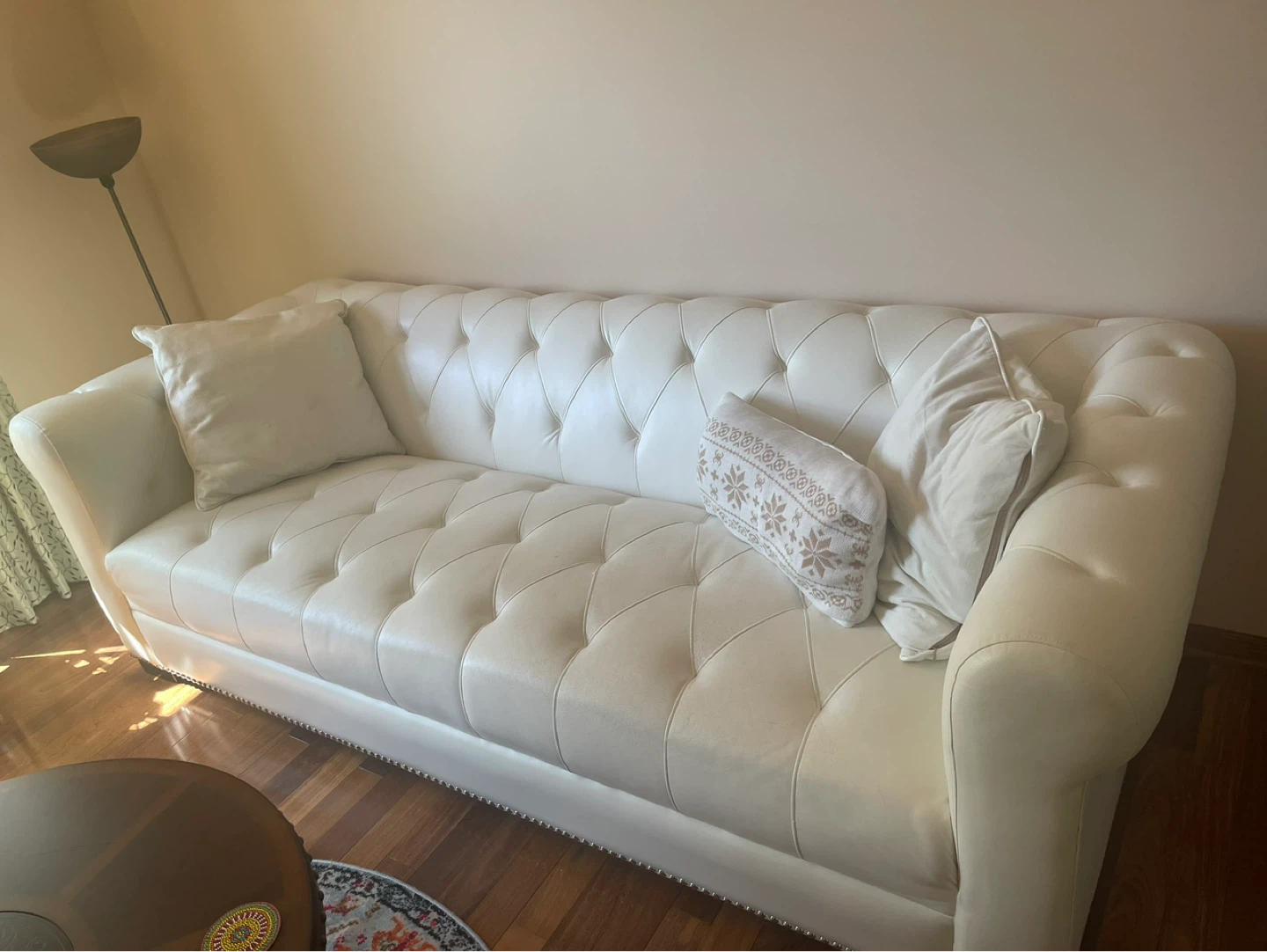 White Tufted Chesterfield Sofa