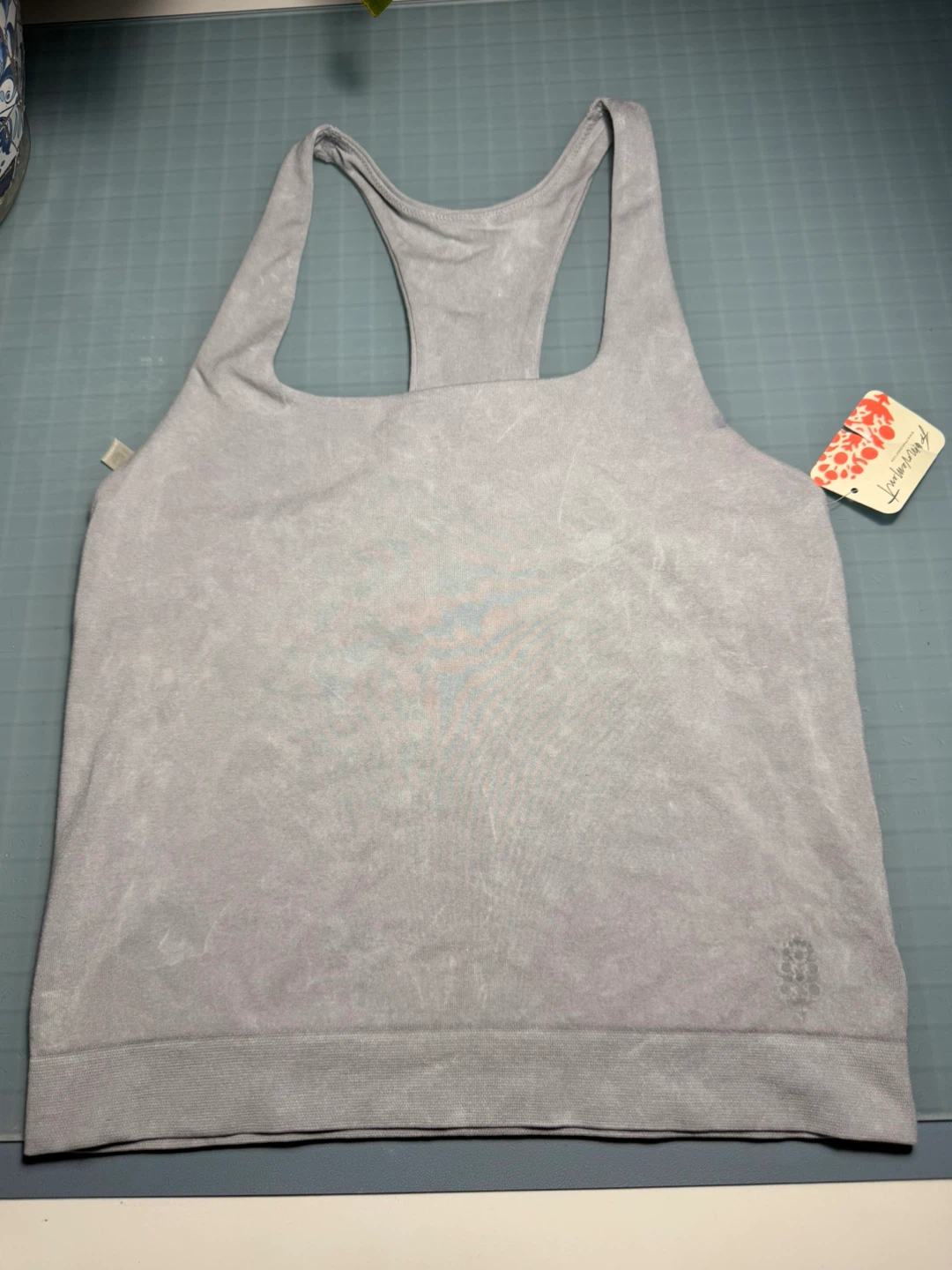Free People Movement Washed Ice Grey Tank Top M/L