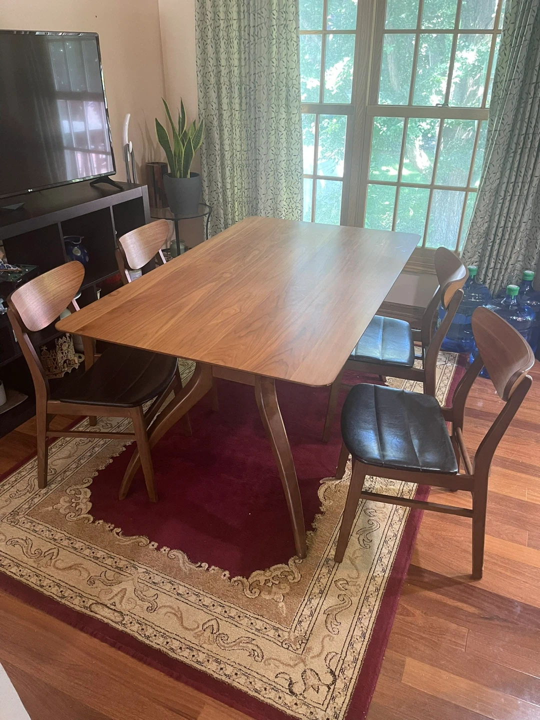 Mid-century Modern Dining Table and Chairs Set