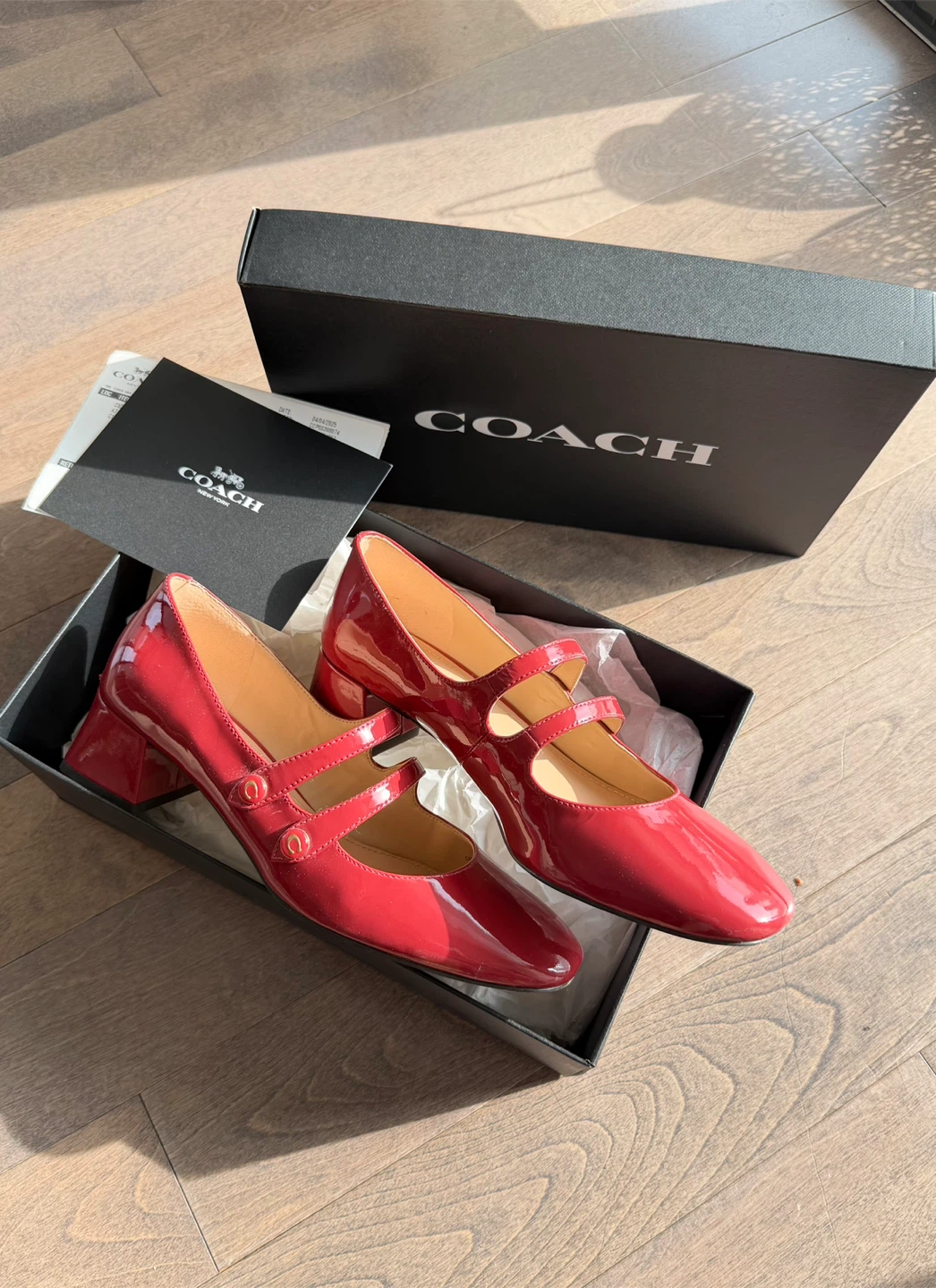 COACH Red Mary Jane Heels
