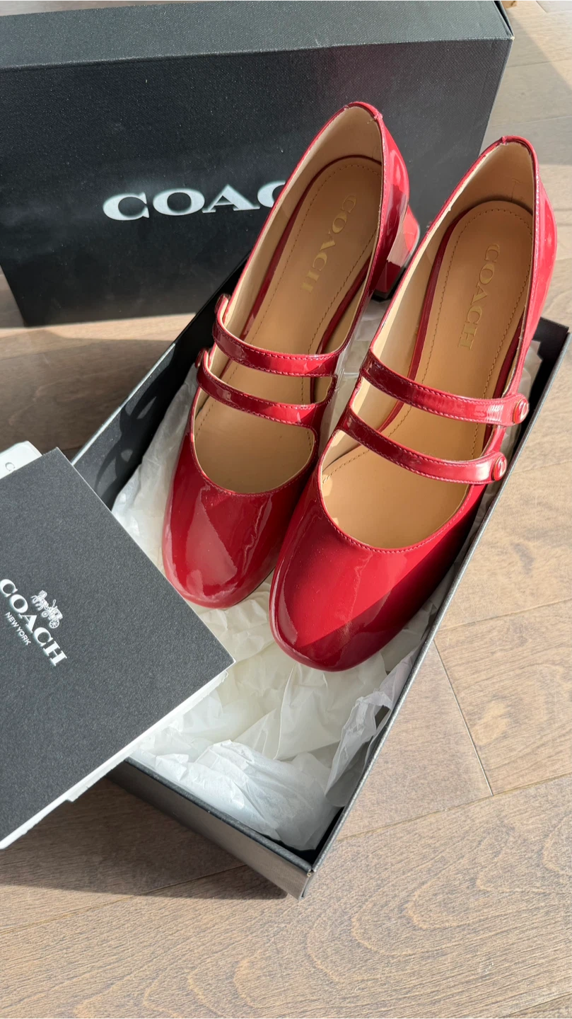 COACH Red Mary Jane Heels - photo 4