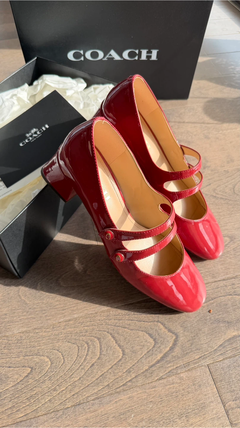 COACH Red Mary Jane Heels - photo 5