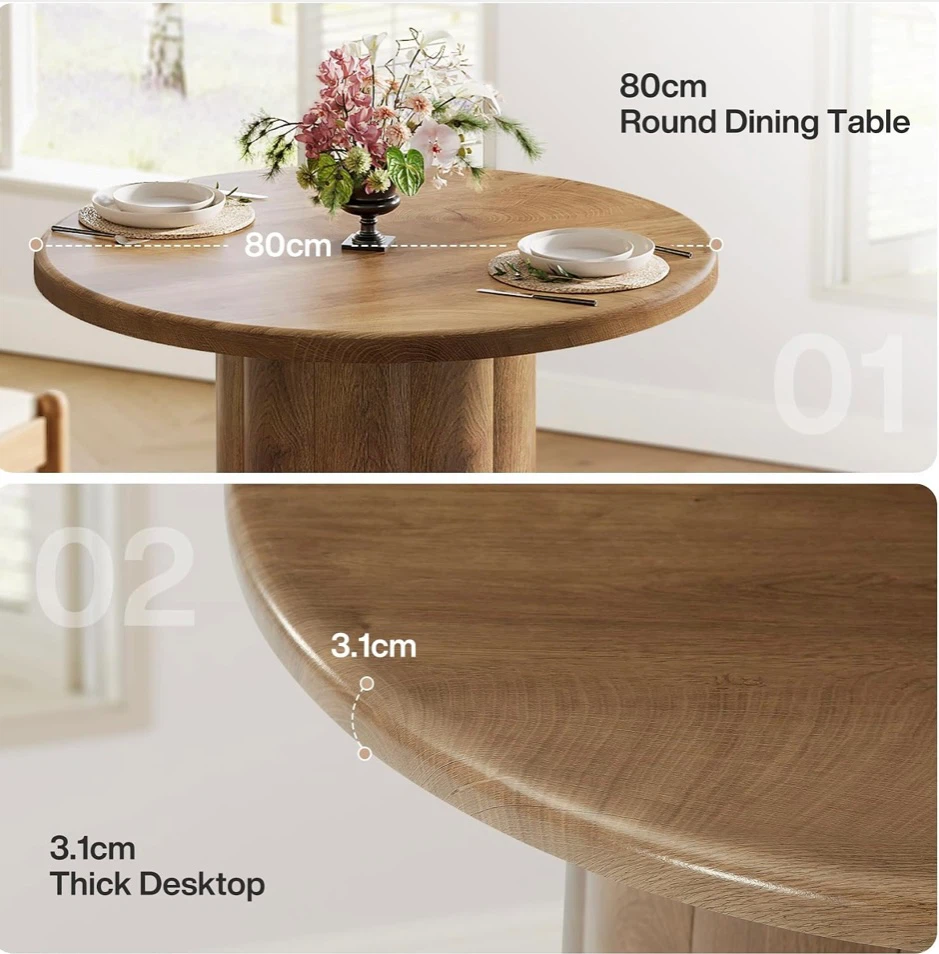 Brand new 80cm Round Wood Dining Table- delivery available - photo 3