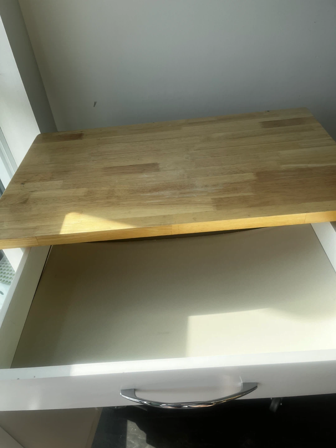 White Kitchen Cart with Drawer and Cabinet - photo 3