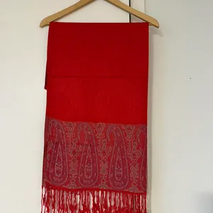 Red Paisley Pashmina Scarf