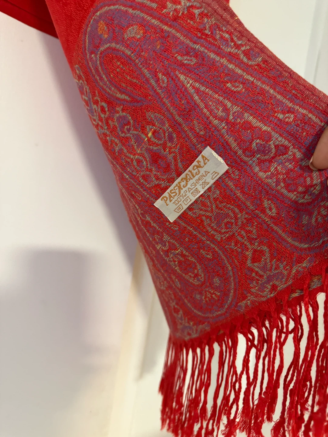 Red Paisley Pashmina Scarf - photo 2