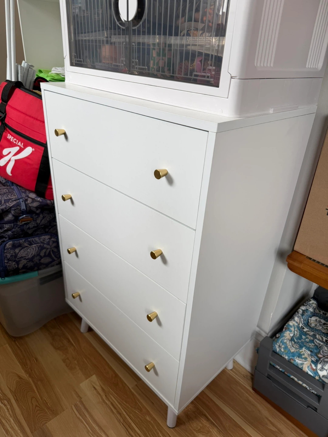White 4-Drawer Dresser with Gold Handles - photo 5