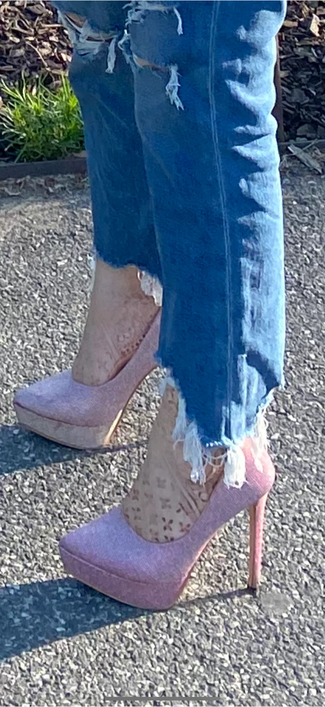 Pink Glitter Stiletto Heels