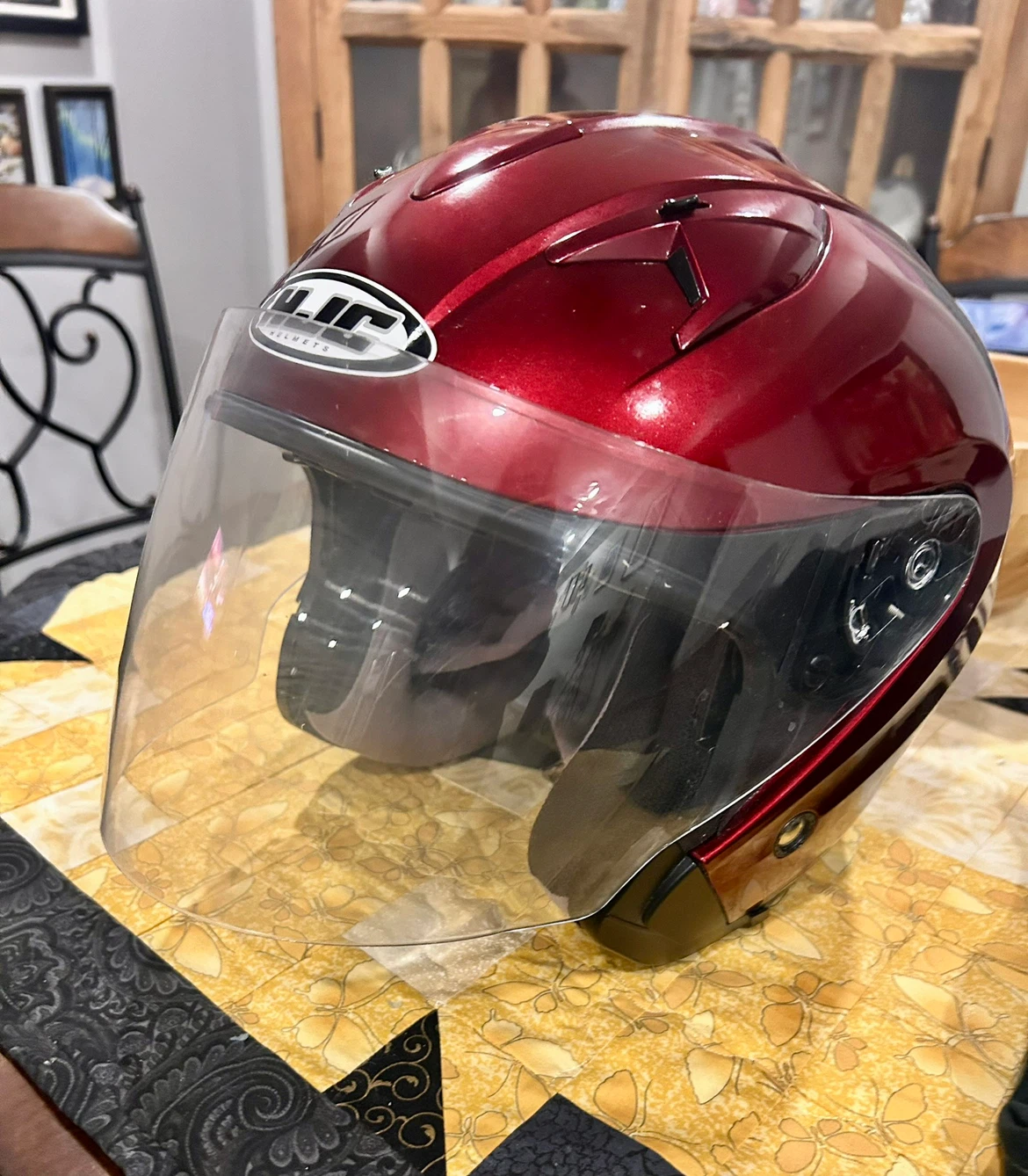 HJC Open Face Helmet - Red - photo 2