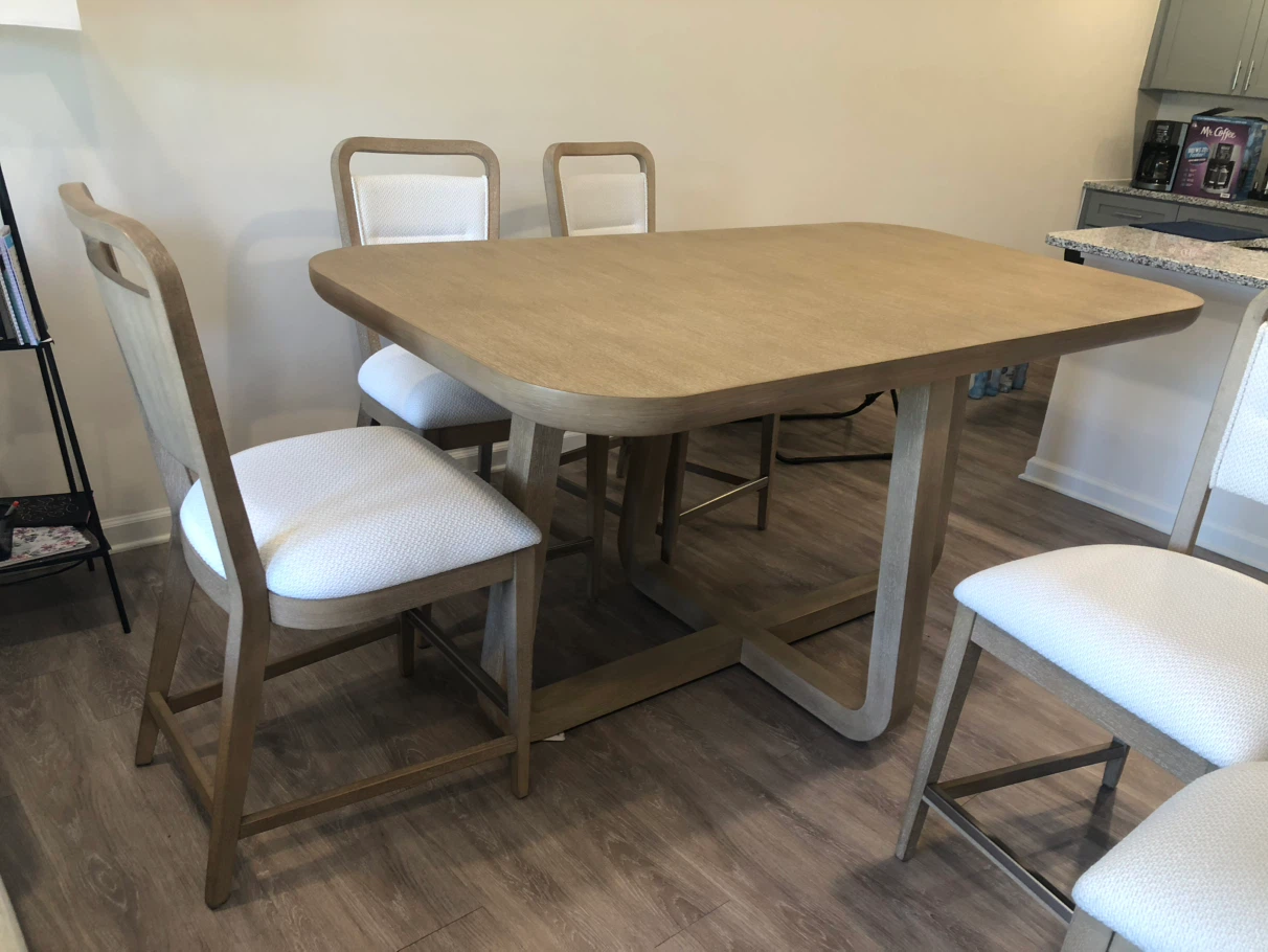 Dining set light gray table and 6 chairs - photo 3