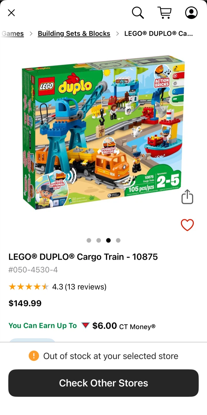LEGO DUPLO Cargo Train Set 10875