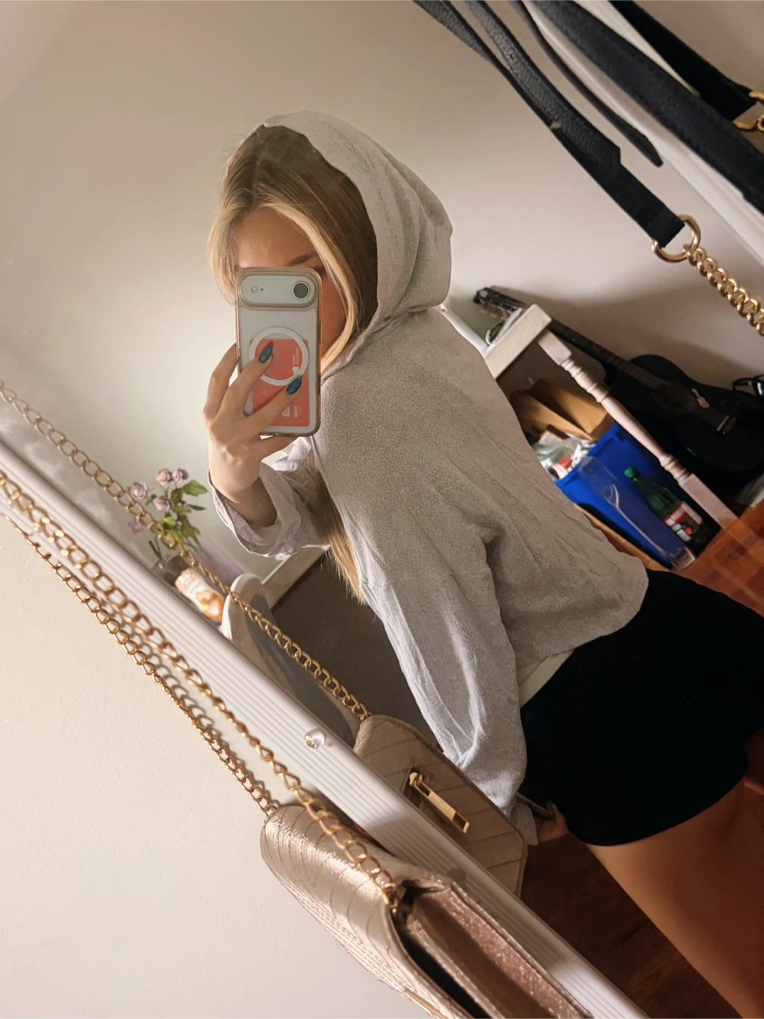 Grey Cropped Hoodie