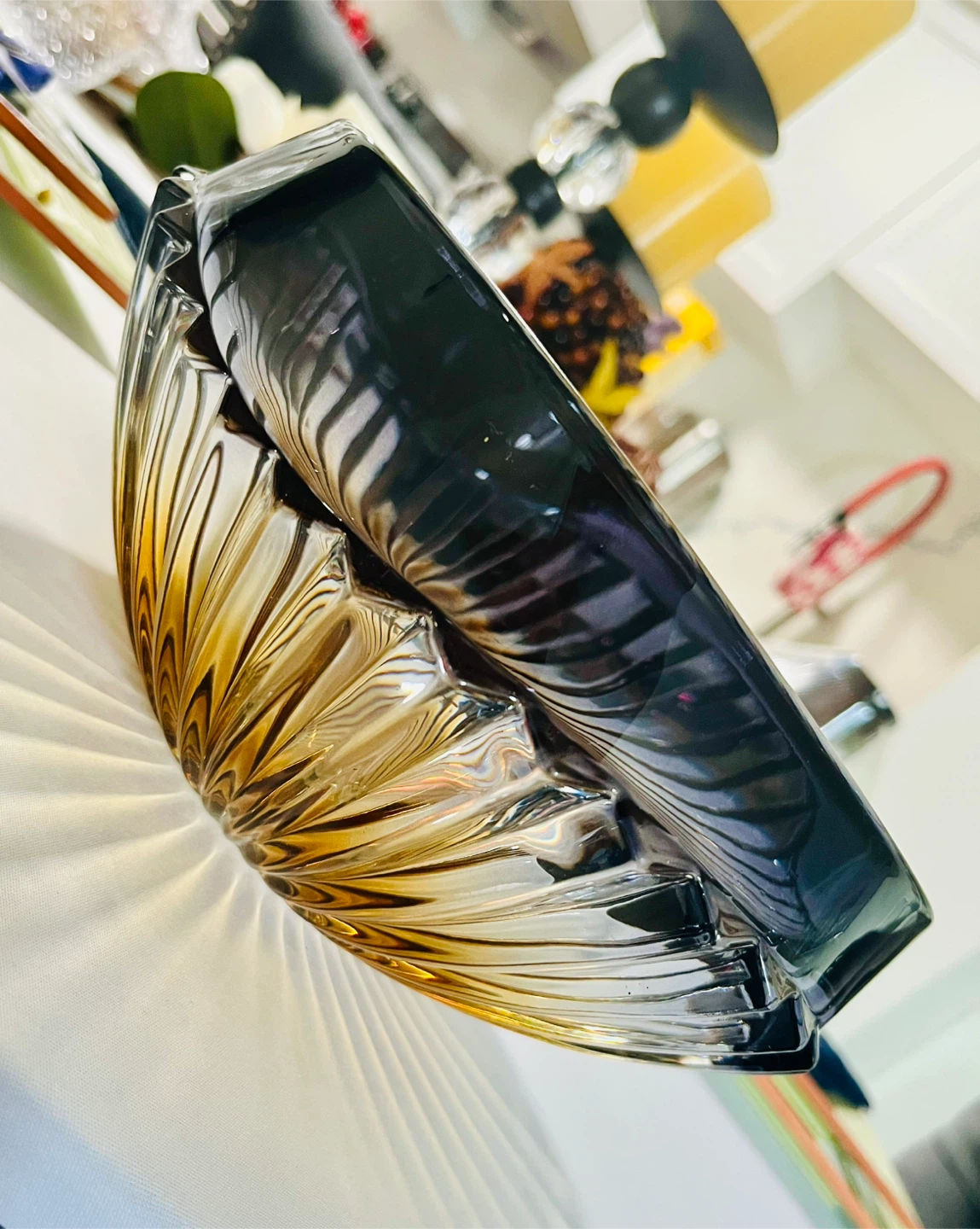 ✨ Stunning Vintage Smoked Glass Centrepiece Bowl - photo 2