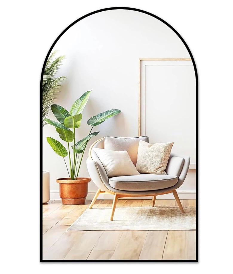 Black Arch Bathroom Mirror for Wall - 20”x28”