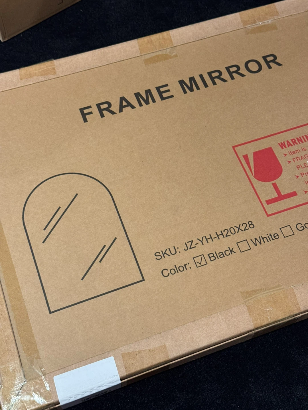 Black Arch Bathroom Mirror for Wall - 20”x28” - photo 2