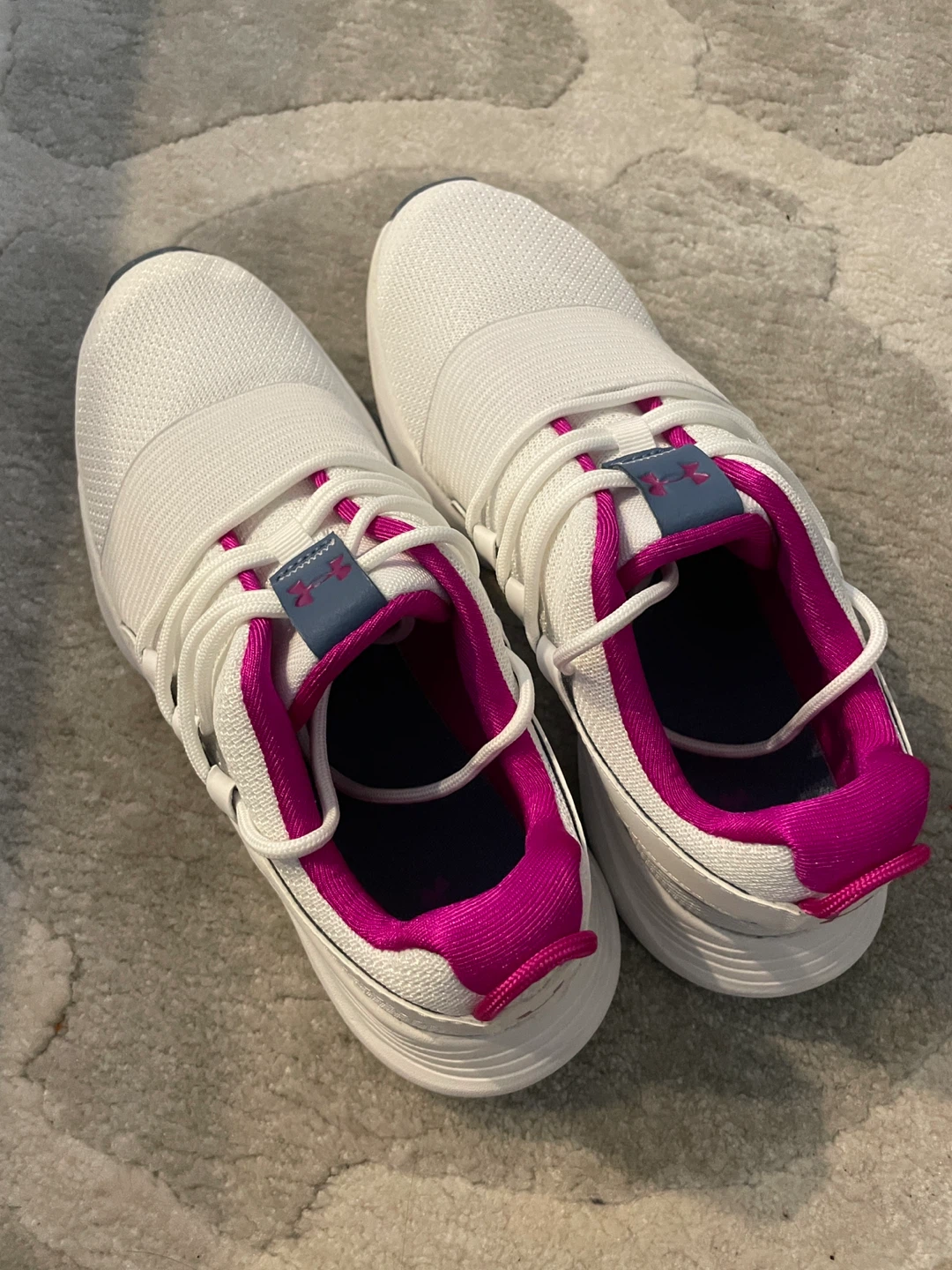 Under Armour White/Pink Athletic Shoes
