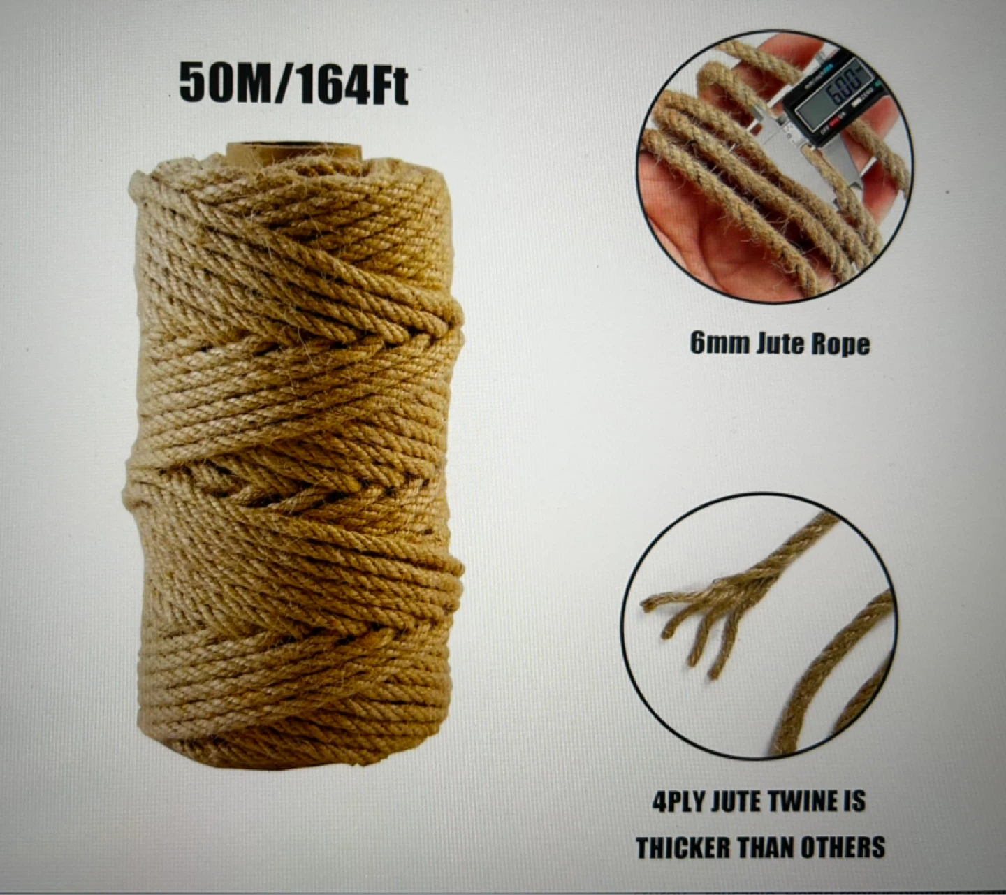 50M Jute Rope for Crafts & DIY - photo 3