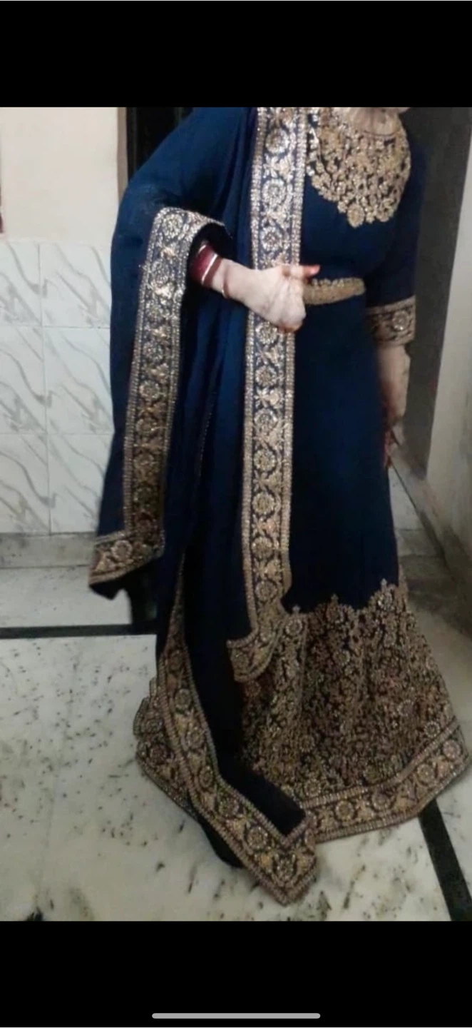 Women's Navy Blue Embroidered Outfit