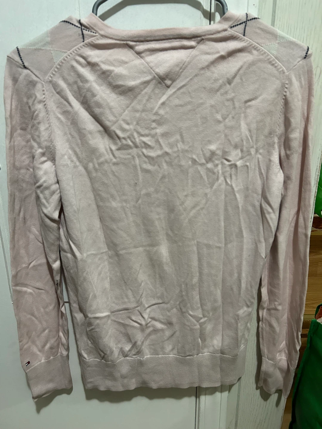 Tommy Hilfiger Pink Argyle V-Neck Sweater - photo 2
