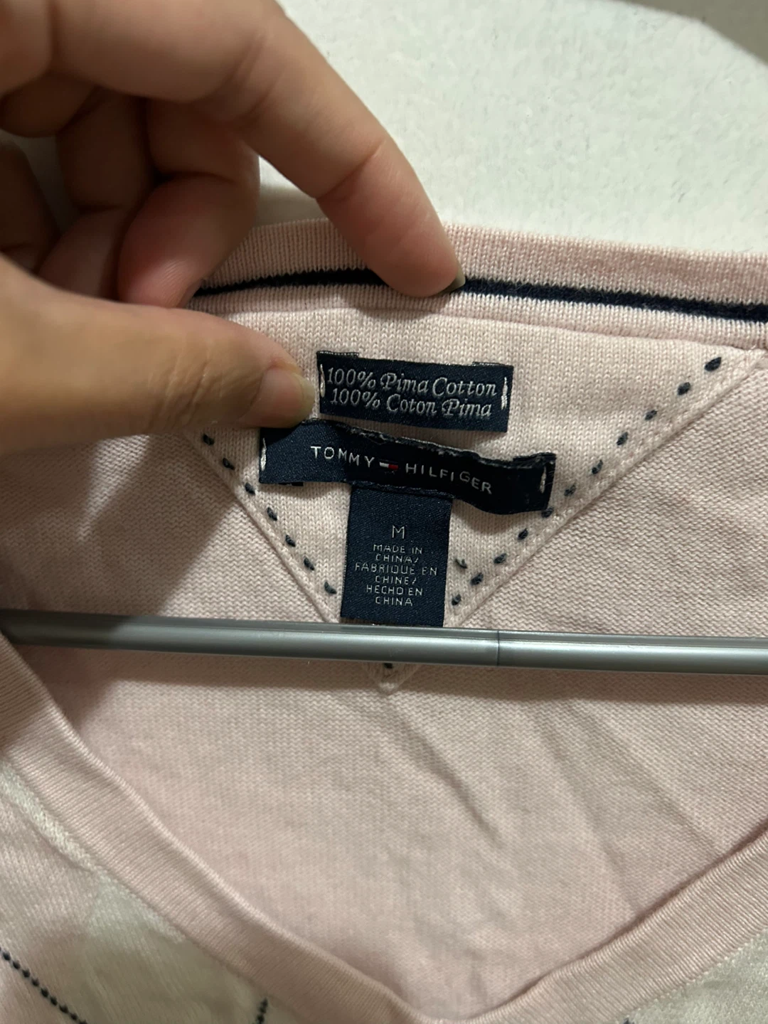 Tommy Hilfiger Pink Argyle V-Neck Sweater - photo 3