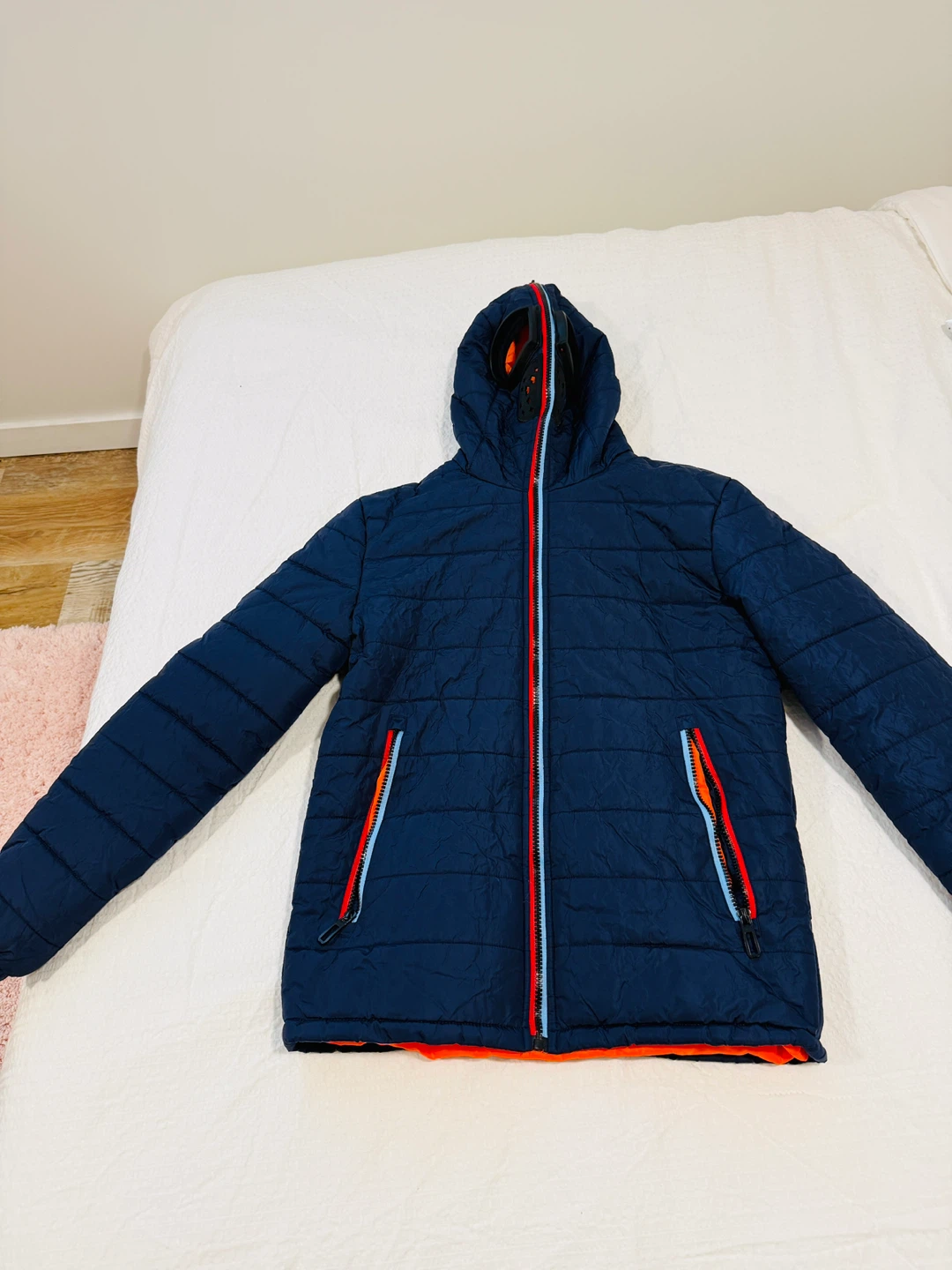 Blue winter puffer jacket – warm, good condition
