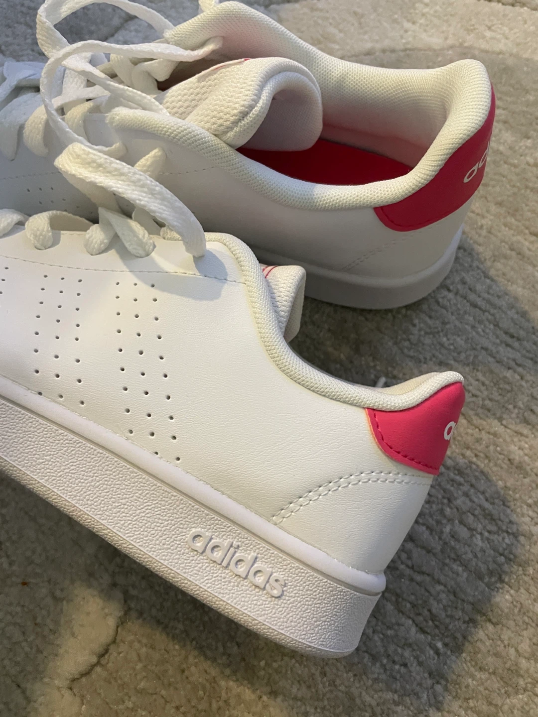 Adidas White & Pink Lace-Up Sneakers - photo 3