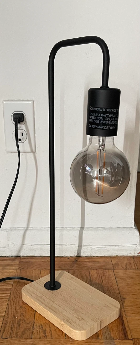 IKEA TVÄRHAND Table lamp, black/bamboo - photo 3