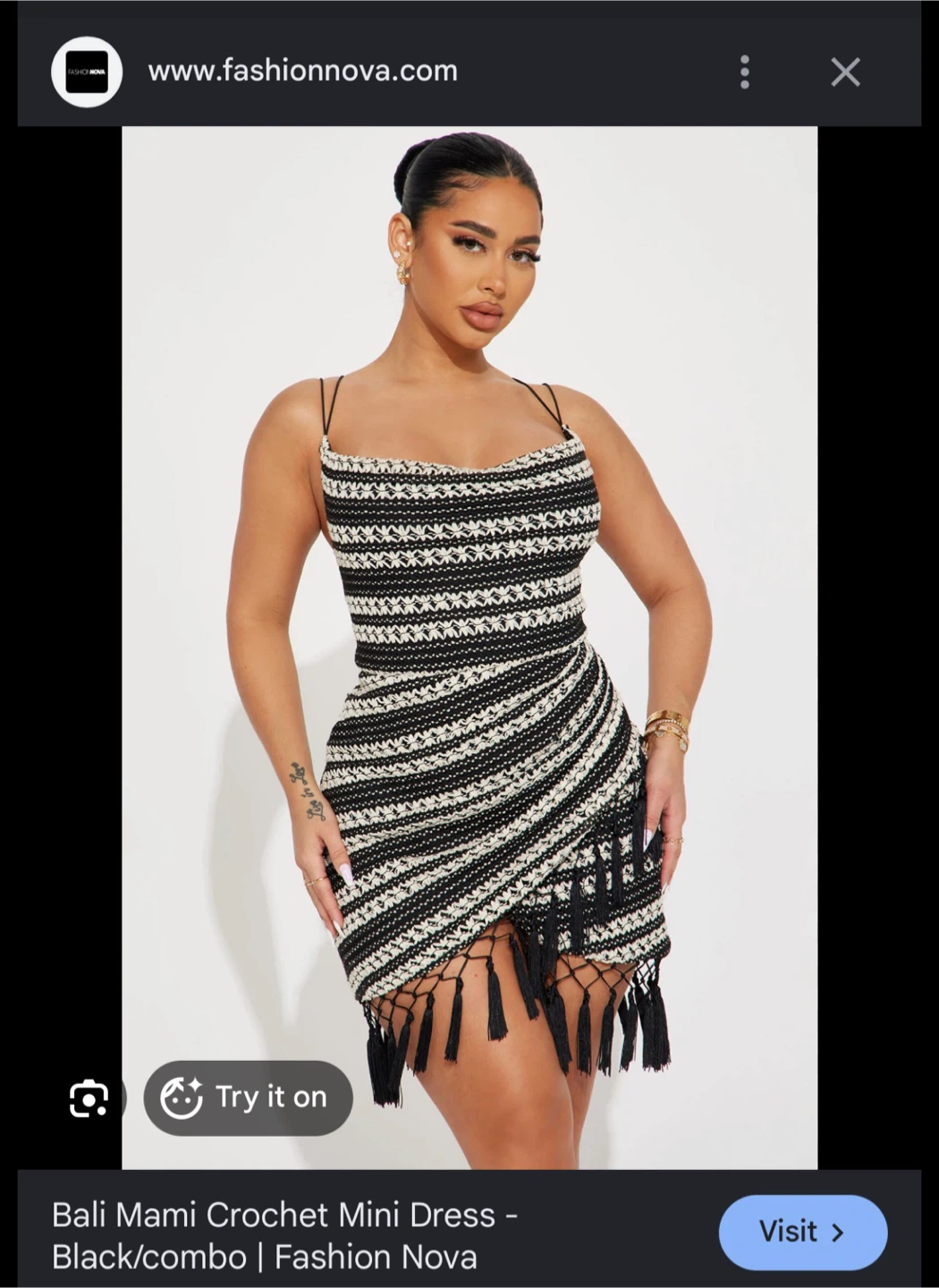 Fashion Nova Bali Mami Crochet Mini Dress - photo 3