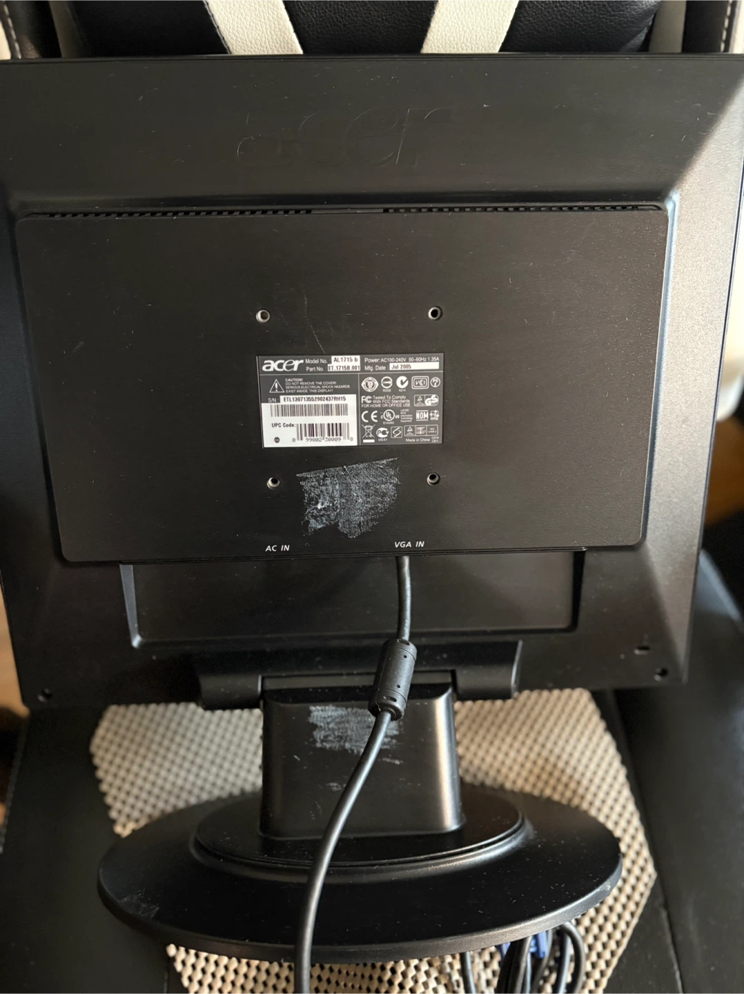Acer AL1715 17-inch LCD Monitor - photo 2
