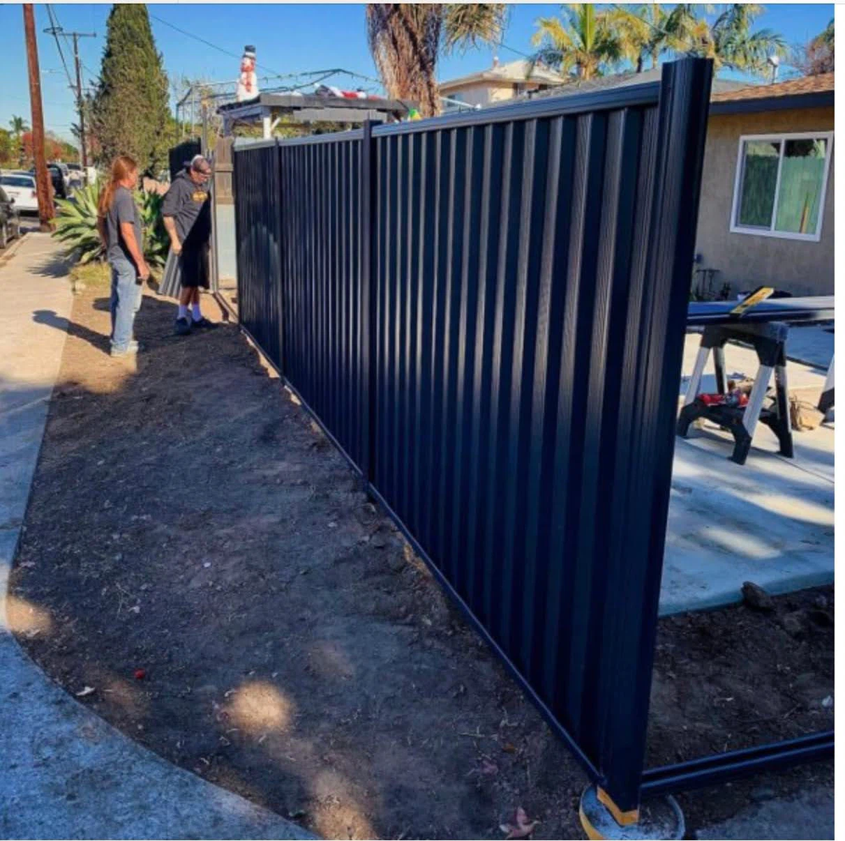 Metal fence installation