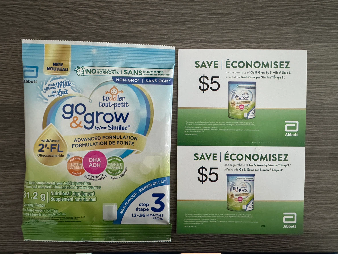 Free 5CAD off coupon X 2 for Similac Go & Grow + Free Sample