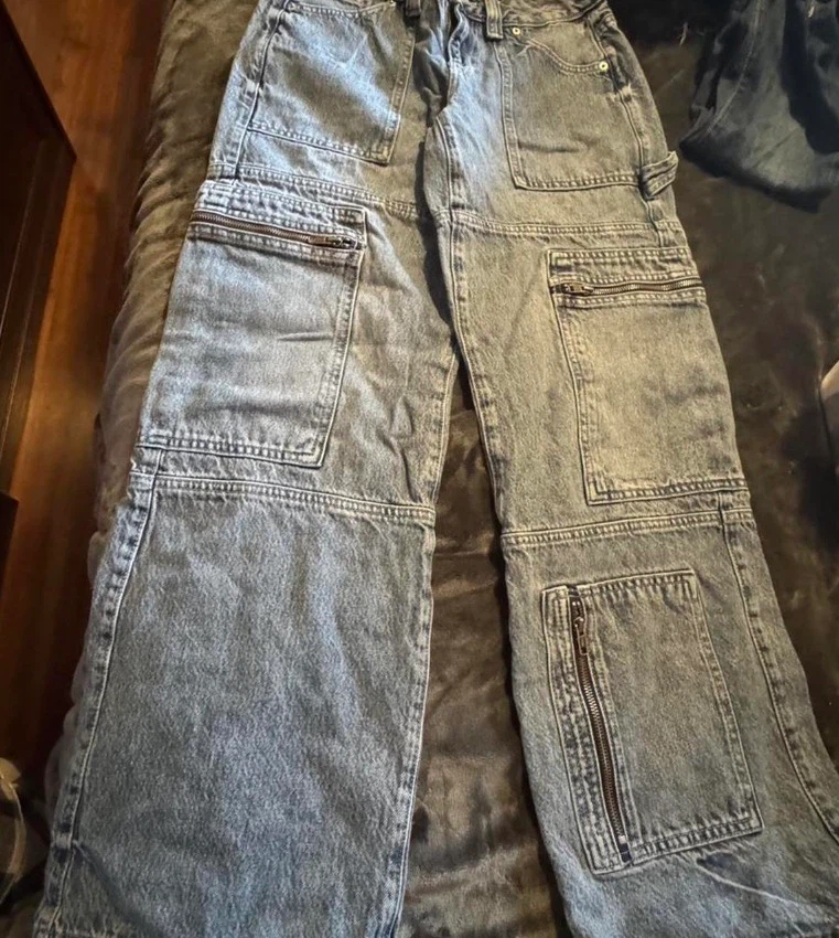Garage Blue Denim Cargo Jeans