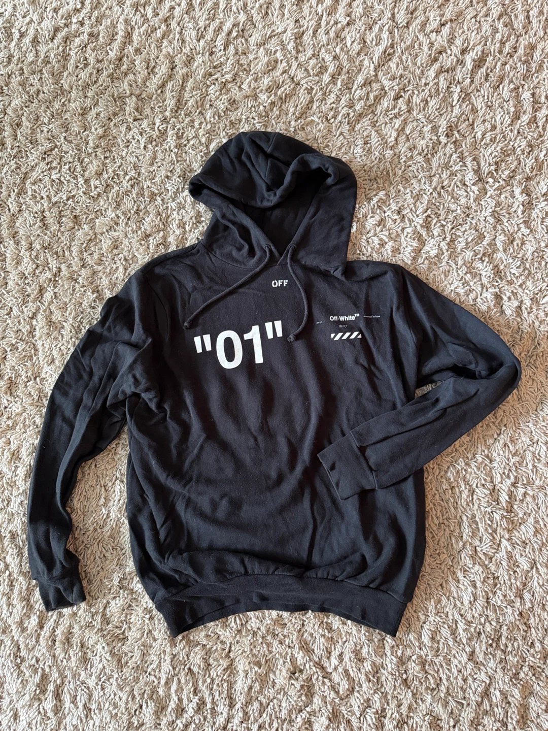 OFF-WHITE c/o Virgil Abloh "01" Diagonal Hoodie Black