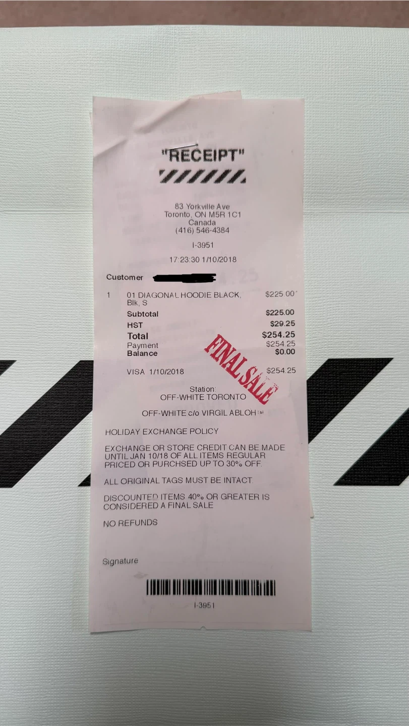 OFF-WHITE c/o Virgil Abloh "01" Diagonal Hoodie Black - photo 4