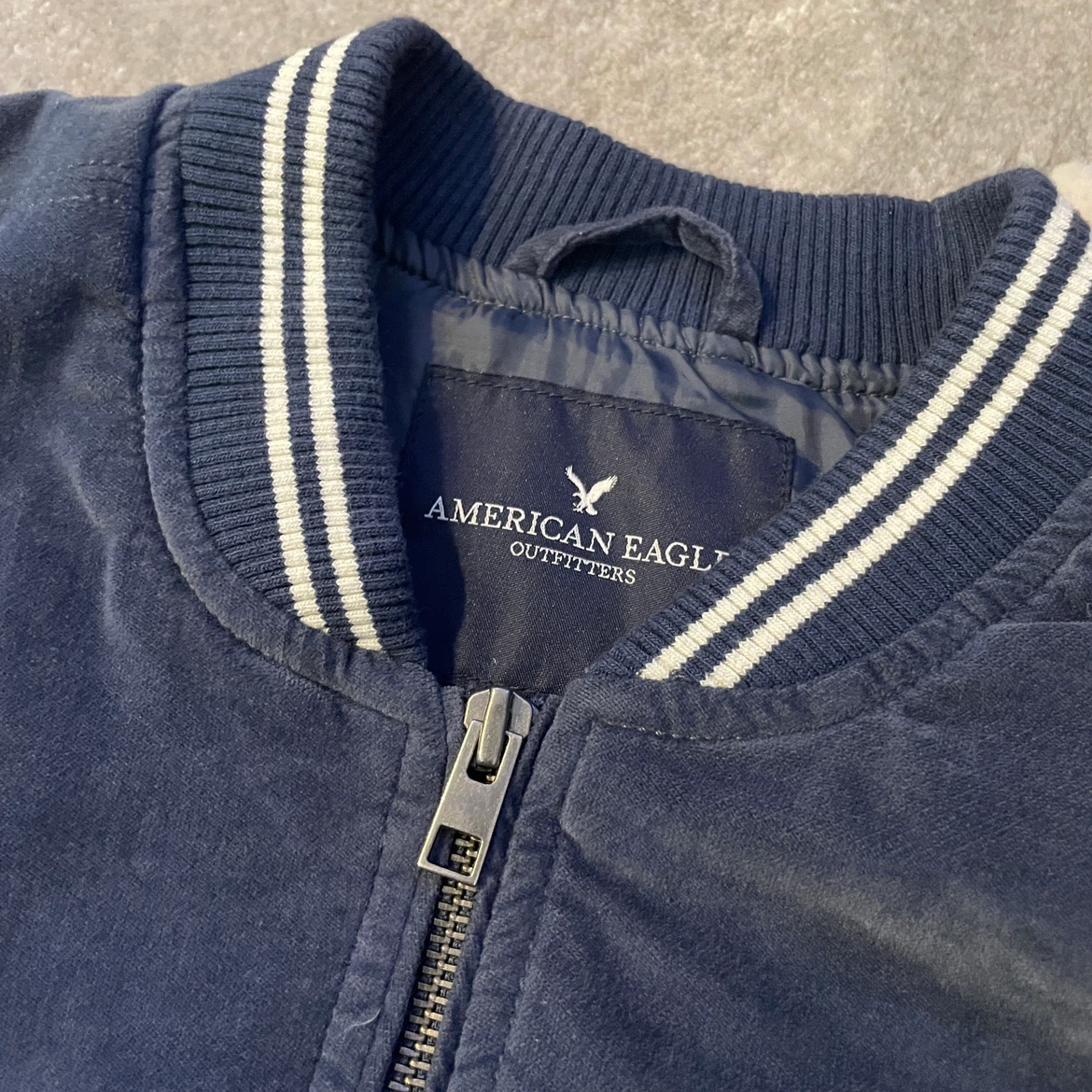 Vintage American Eagle Bomber Jacket - Navy/White - photo 2
