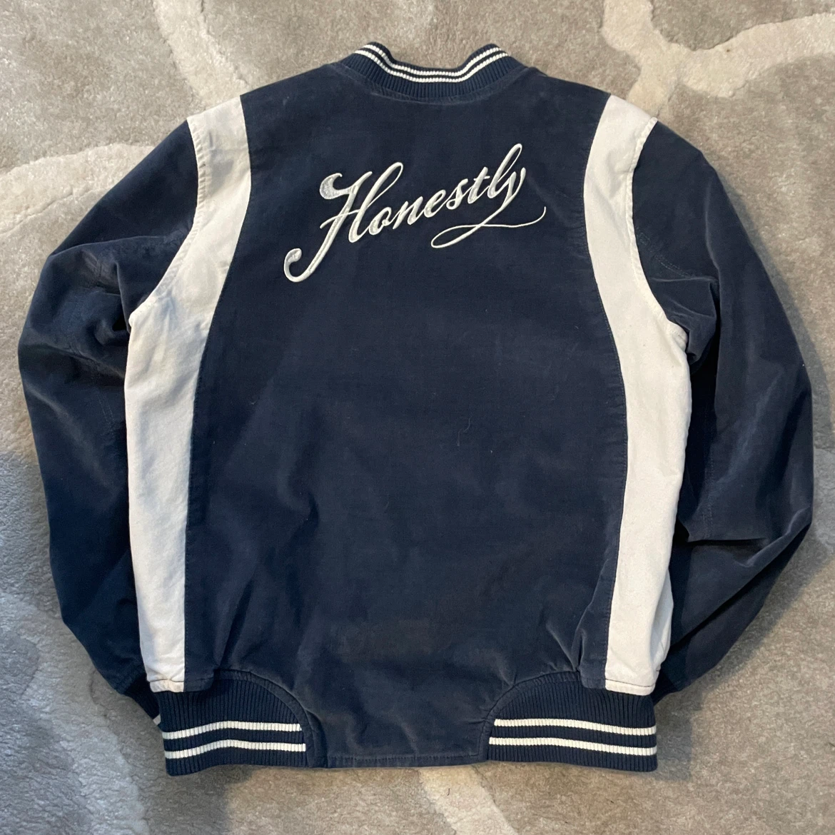 Vintage American Eagle Bomber Jacket - Navy/White - photo 3