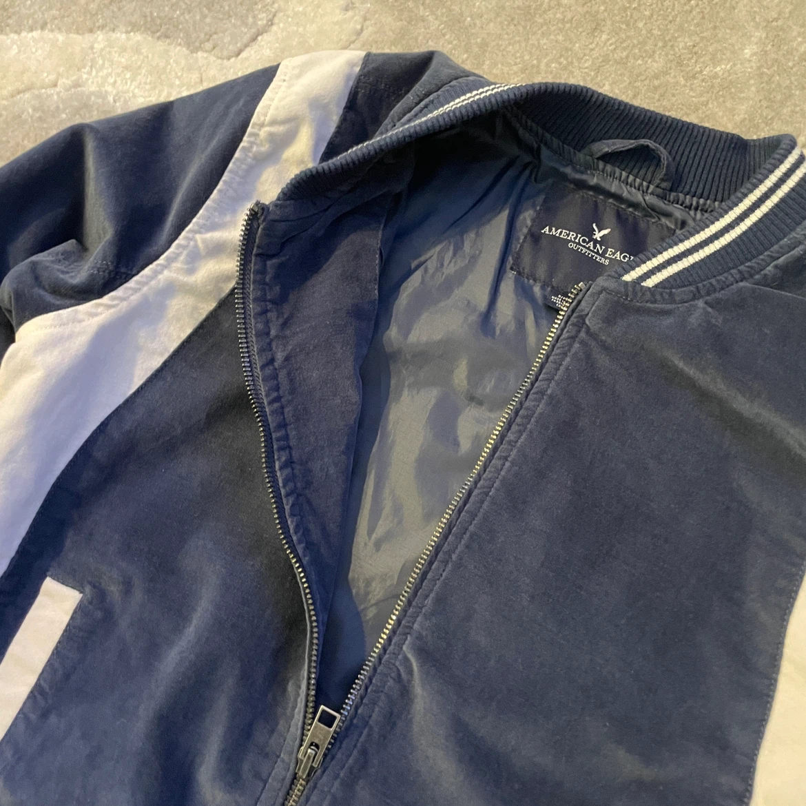 Vintage American Eagle Bomber Jacket - Navy/White - photo 5