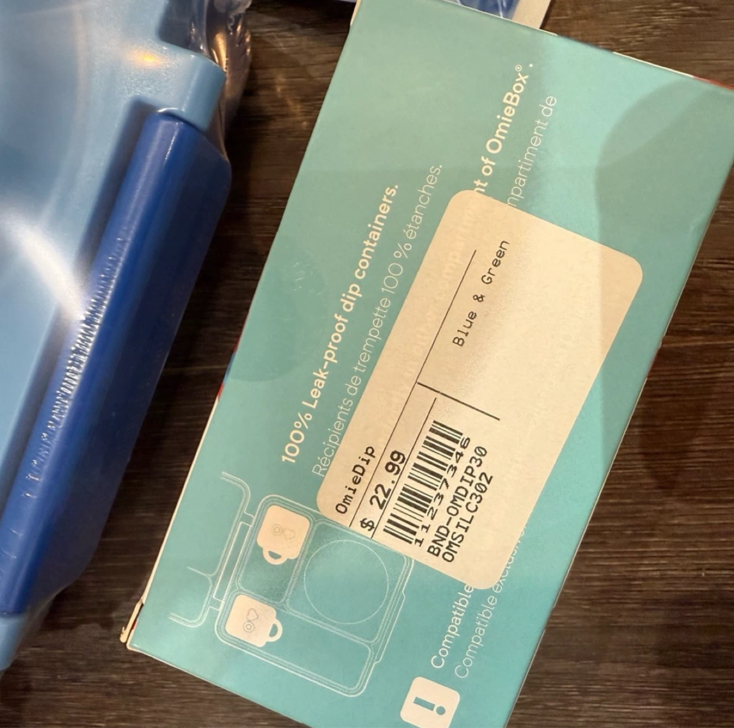 OmieLife lunch box + dip container + utensils (New! Blue!) - photo 2