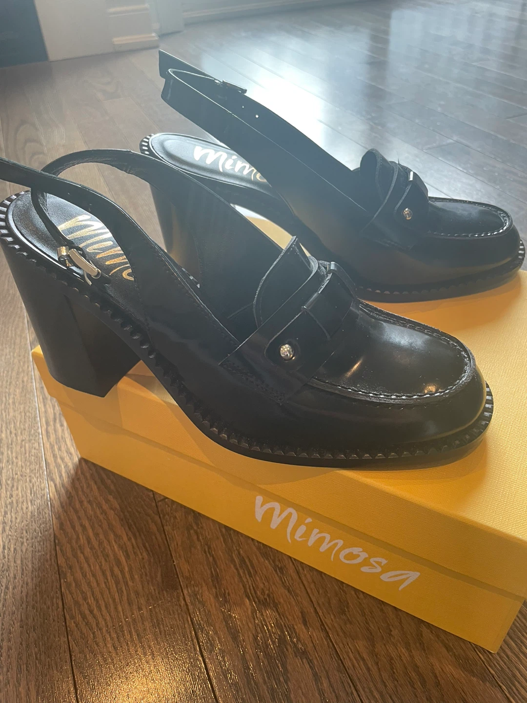 Mimosa Slingback Loafer Heels Black - photo 3