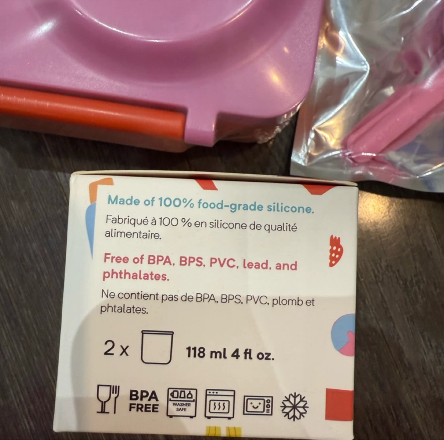 OmieLife lunch box + dip container + utensils (New! Pink!) - photo 2