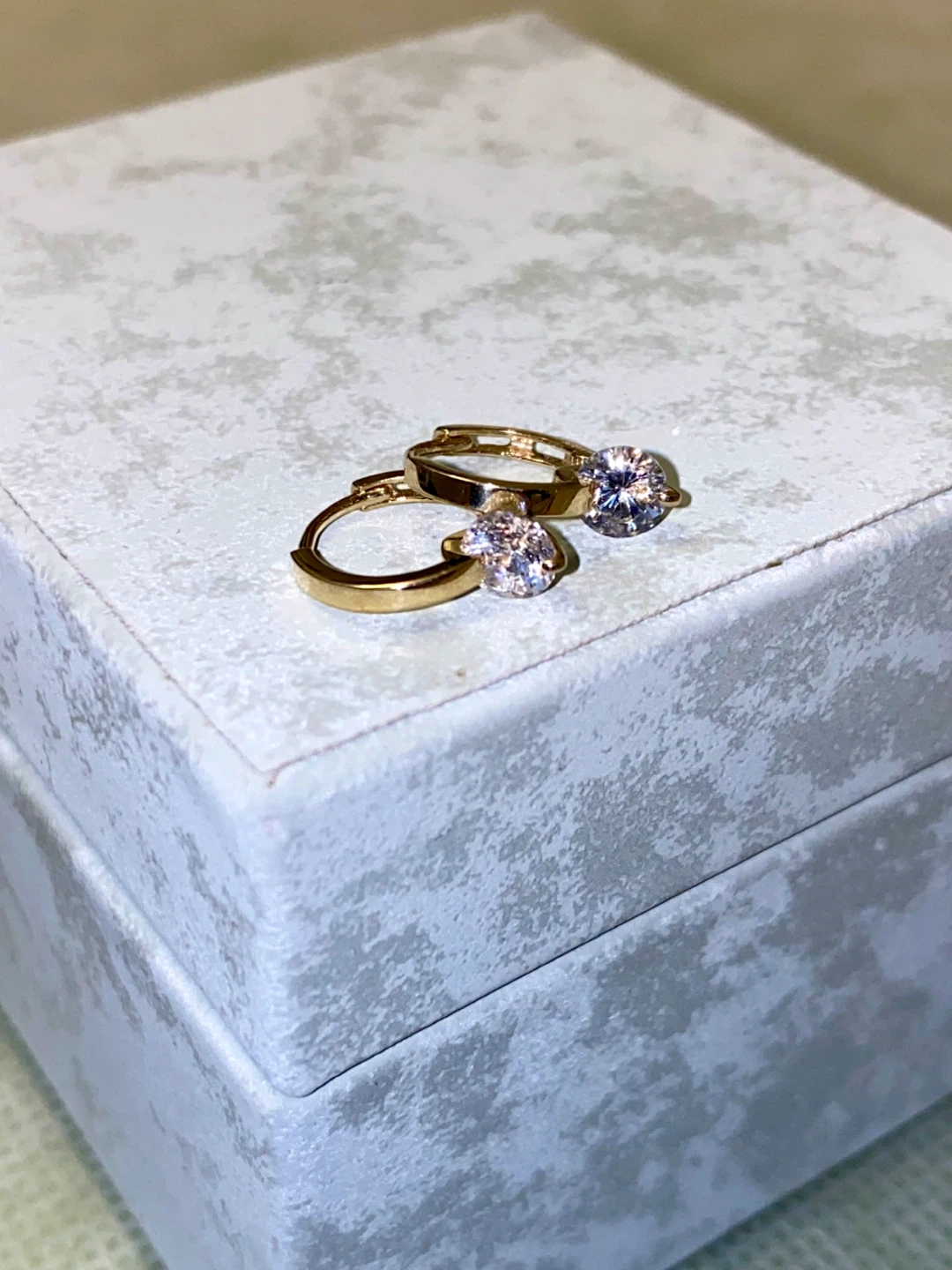 10K Gold Moissanite Hoop Earrings