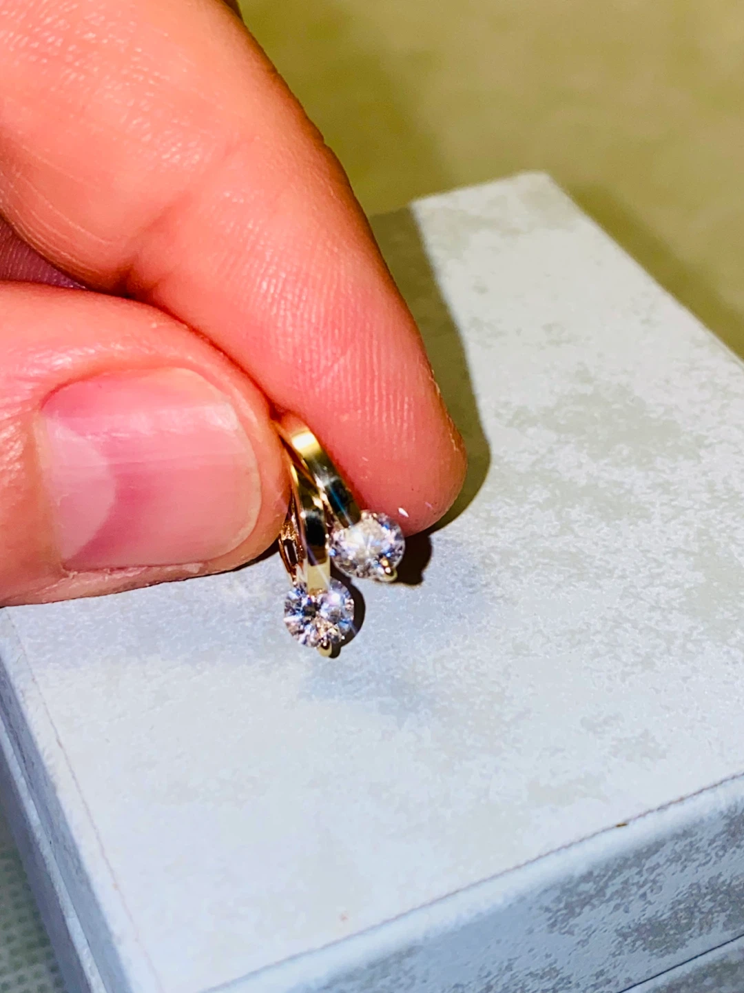 10K Gold Moissanite Hoop Earrings - photo 2