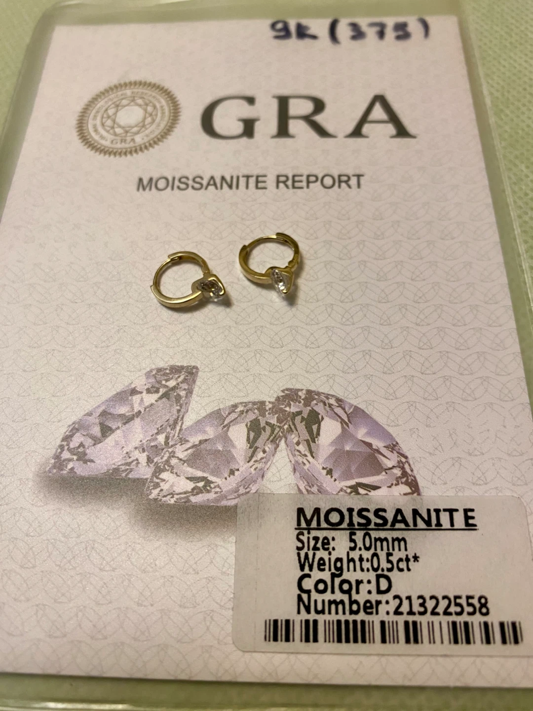10K Gold Moissanite Hoop Earrings - photo 3