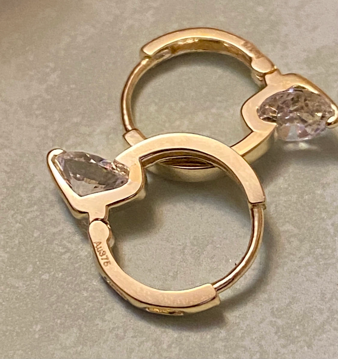10K Gold Moissanite Hoop Earrings - photo 4