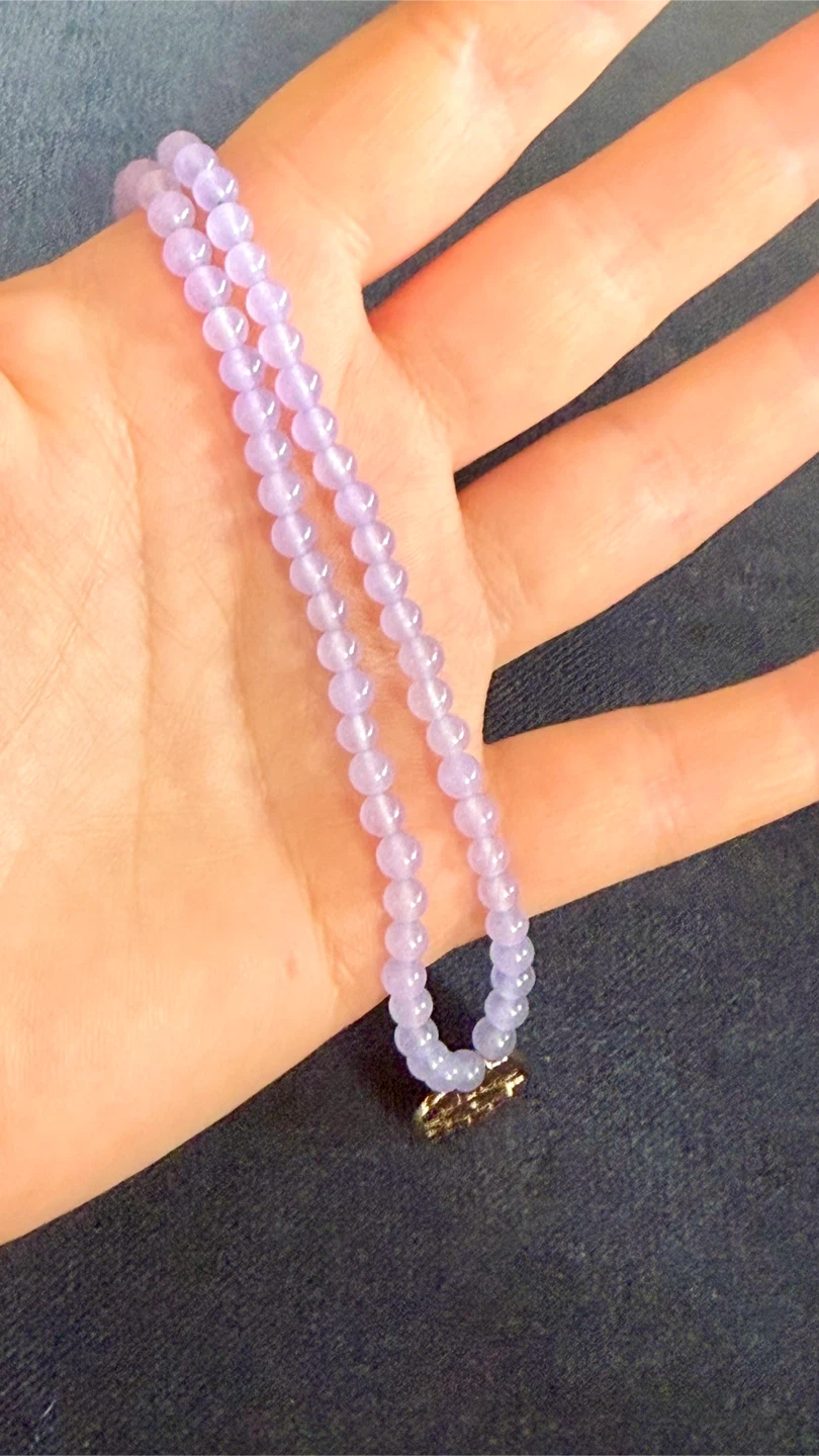 Amethyst Crystal Beaded Necklace Evil Eye Pendant - photo 3
